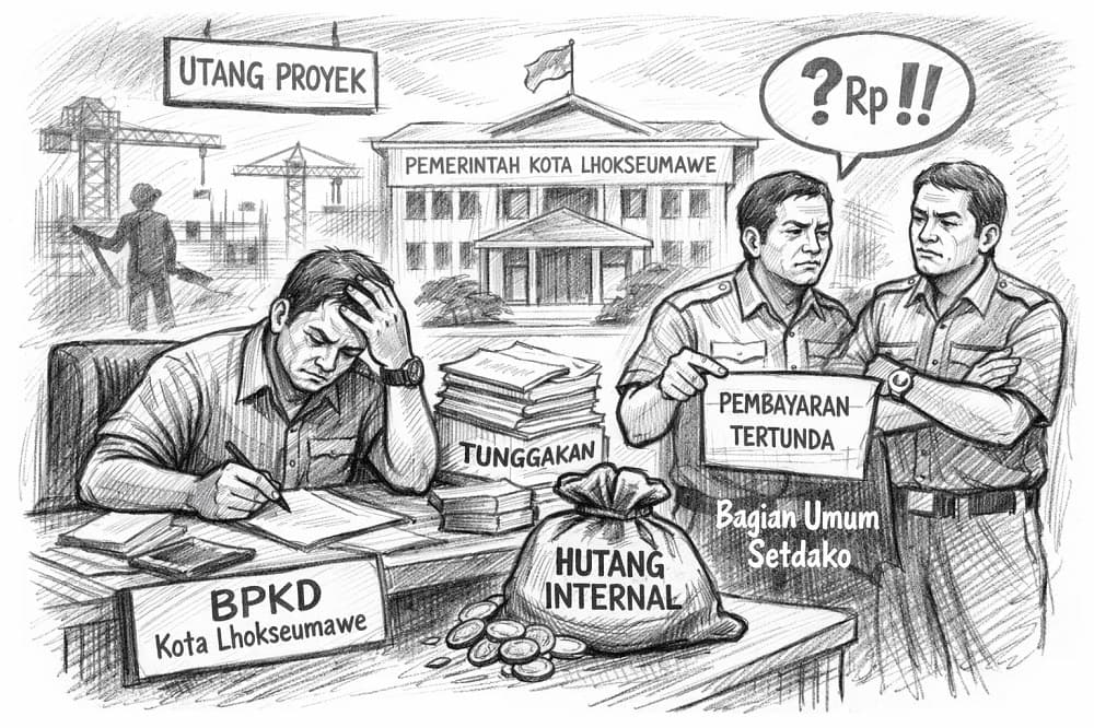 Utang Internal Pemkot Lhokseumawe Rp1 Miliar Menguap, Pejabat Bungkam