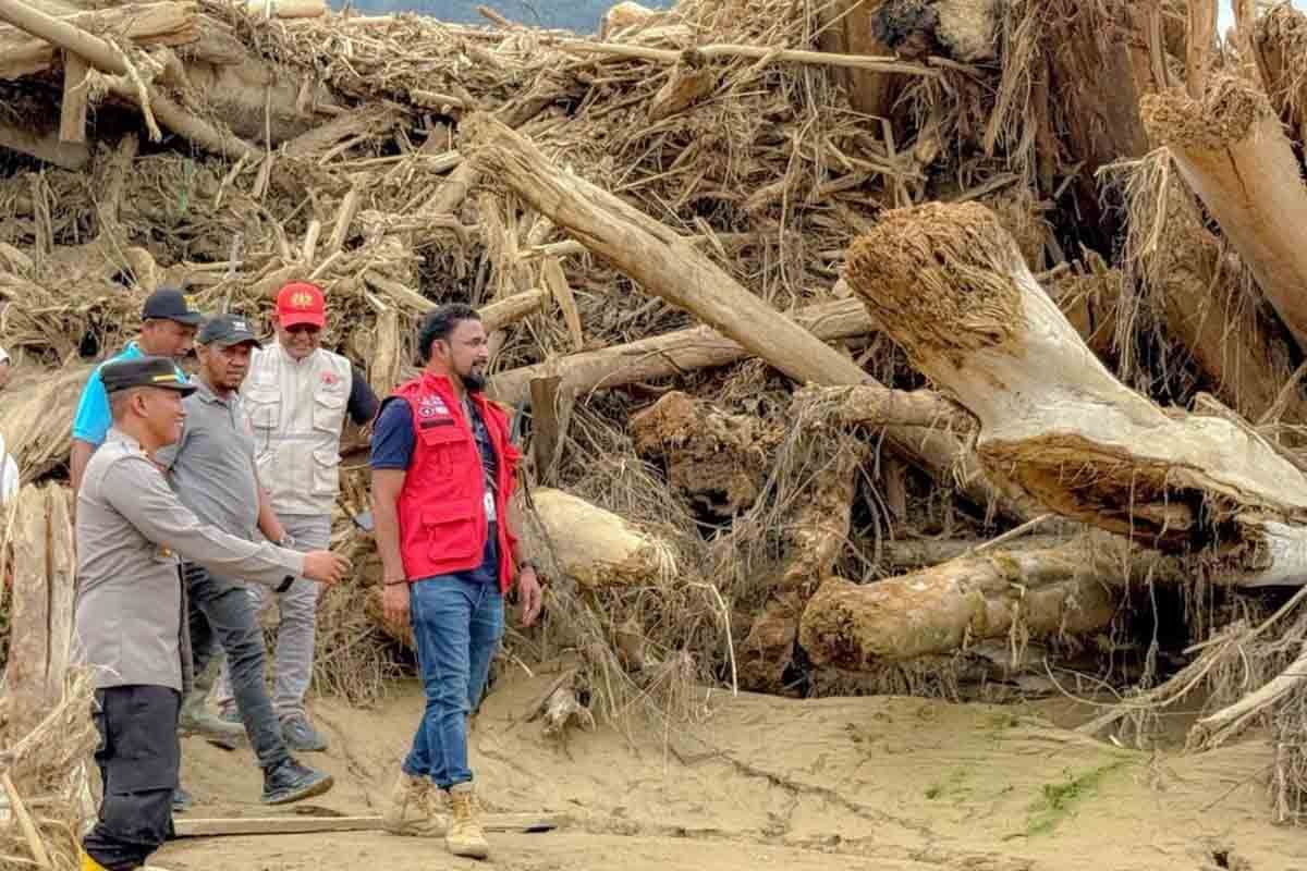 Bupati Aceh Timur temukan tumpukan kayu di wilayah bencana