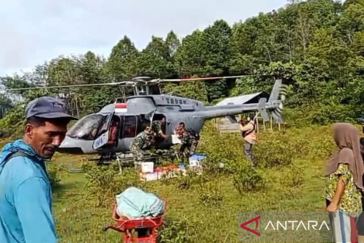 Bantuan Korban Banjir Sikundo Aceh Barat Dikirim via Helikopter