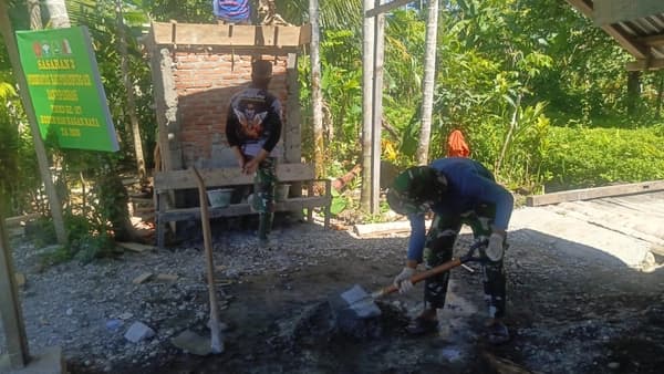 TMMD Kodim 0116 Nagan Raya Bangun Bak Penampungan Air Bersih untuk Warga