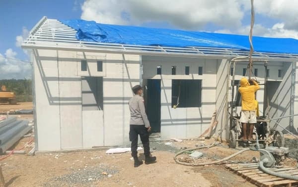 Pembangunan Huntap Polri untuk Korban Bencana di Aceh Tamiang Capai 50 Persen