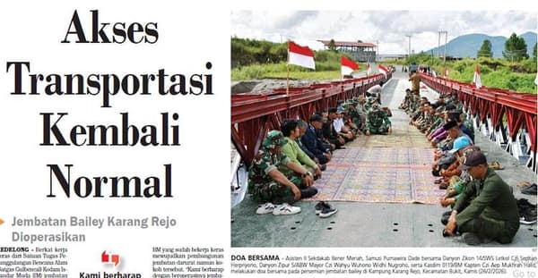 Jembatan Bailey Karang Rejo Bener Meriah Kembali Terhubung, Ekonomi Warga Pulih
