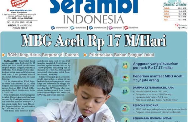 Rp 17 Miliar Per Hari untuk MBG Aceh, BGN Dorong Pasokan Pangan Lokal