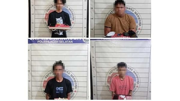 Empat Pelaku Sabu Diciduk di Aceh Selatan, Termasuk Residivis dan Kurir