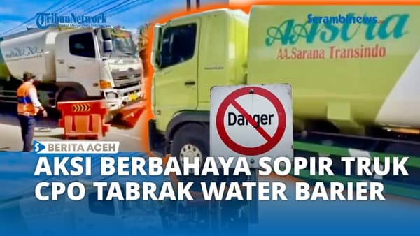 Sopir Truk CPO Tabrak Barikade Jembatan Kutablang Bireuen, Petugas Perketat Pemeriksaan