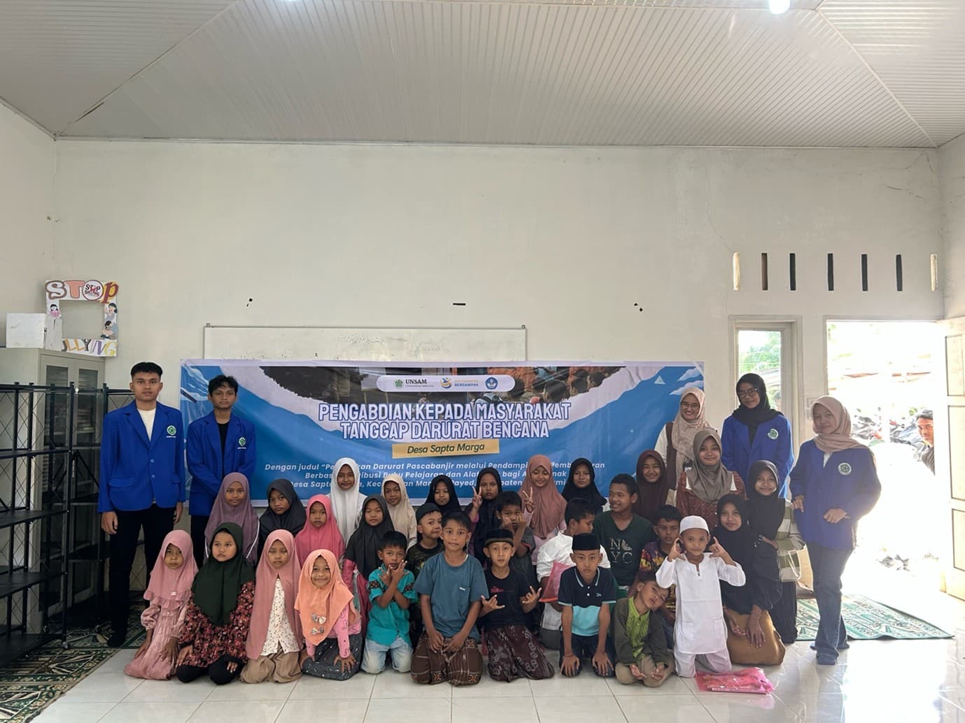 Tim PKM Universitas Samudra Bangkitkan Semangat Belajar Anak Desa Sapta Marga Pasca Banjir