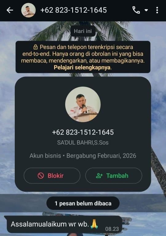 Waspada Penipuan Menggunakan Foto Profil Ketua PWI Aceh Barat