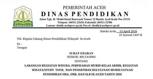 Disdik Aceh Larang Wisuda dan Study Tour untuk Kurangi Beban Orang Tua