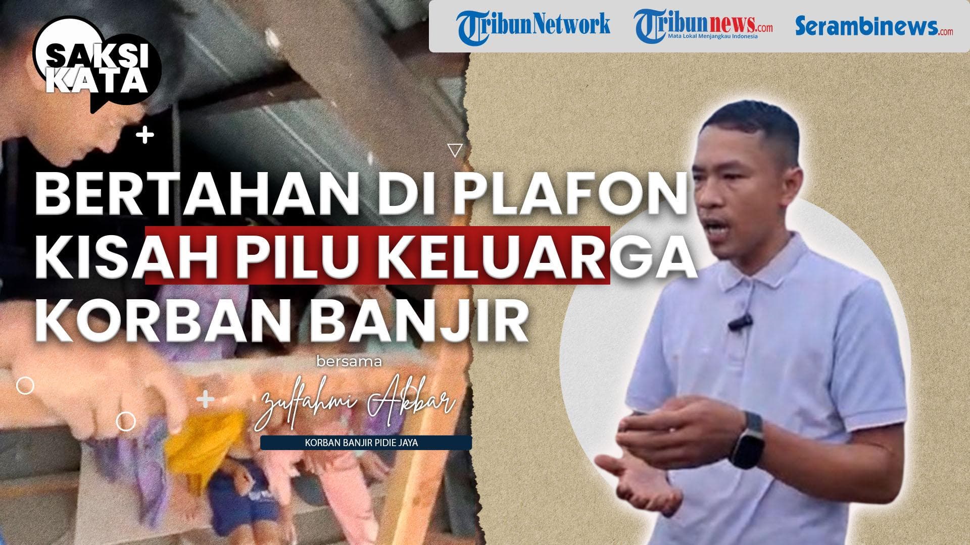 Korban Banjir Pidie Jaya Terjebak di Plafon Rumah, Anak Menangis Kelaparan