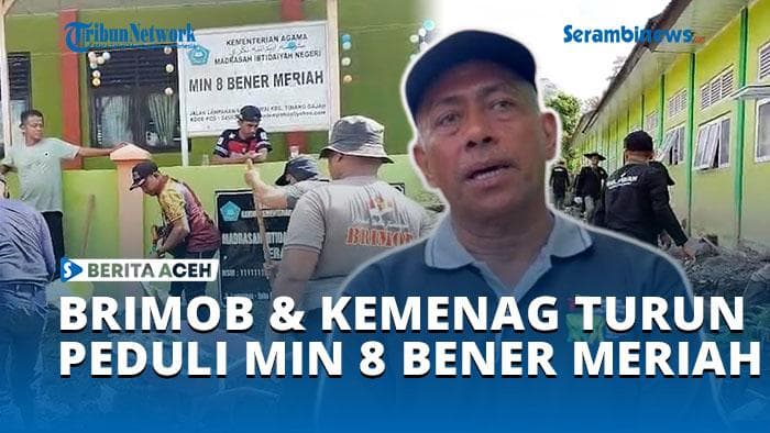 Gotong Royong Bersihkan MIN 8 Bener Meriah Pasca Banjir Bandang