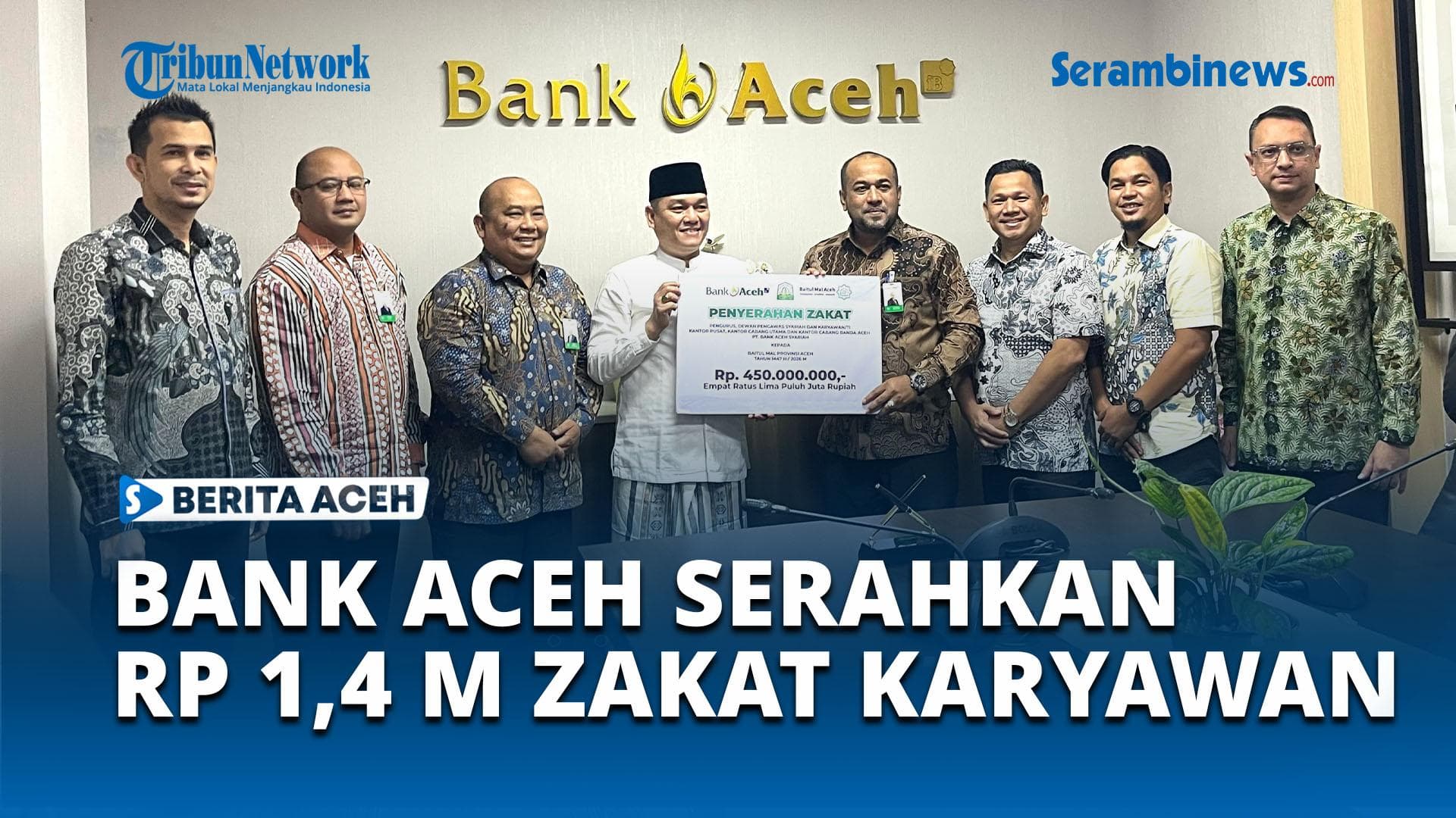 Bank Aceh Salurkan Zakat Karyawan Rp 1,4 Miliar untuk Warga Aceh