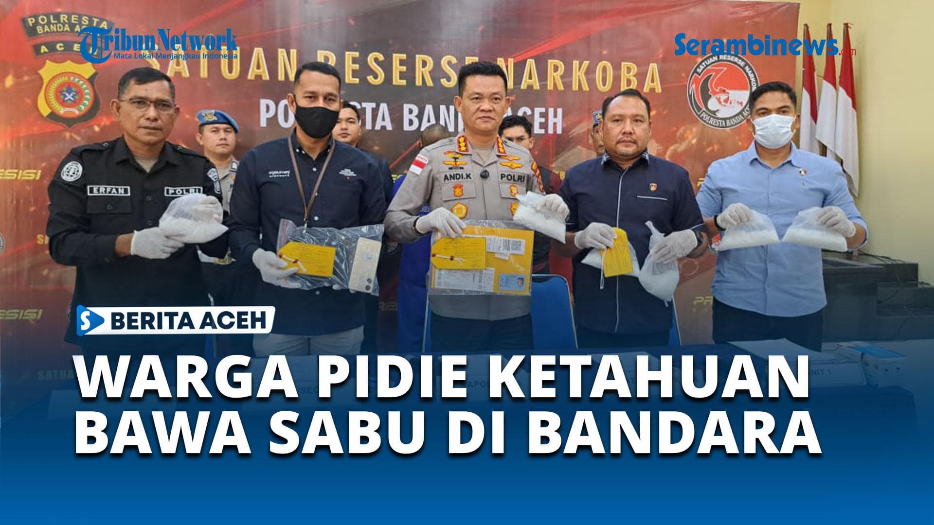 Buruh Harian Pidie Tangkap di Bandara SIM Bawa 2 Kg Sabu Senilai Rp 1,5 Miliar