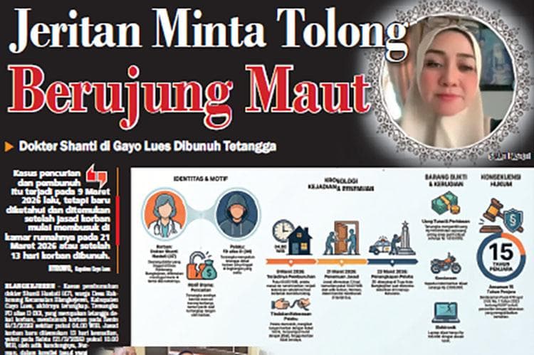 Dokter Gayo Lues Dibunuh Tetangga Setelah Tertangkap Mencuri