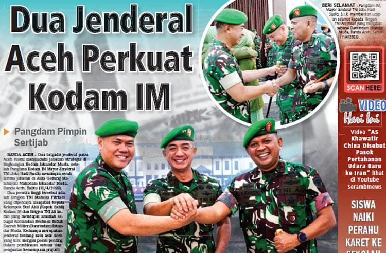 Dua Jenderal Aceh Perkuat Kepemimpinan Kodam Iskandar Muda untuk Stabilitas Daerah