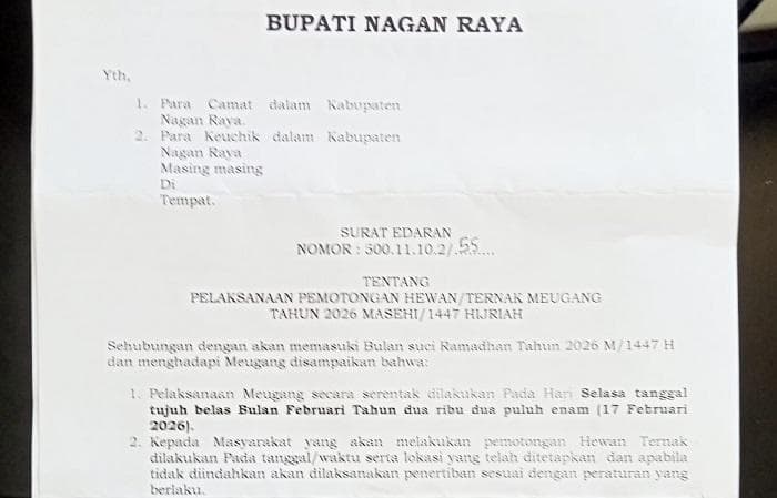Pemkab Nagan Raya Tetapkan Penjualan Daging Meugang Ramadhan 2026