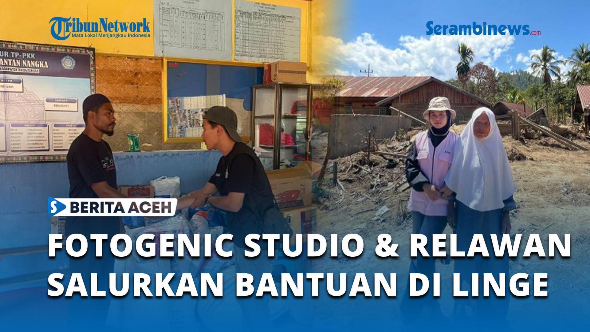 Fotogenic Studio & Relawan Salurkan Bantuan Korban Banjir di Linge Aceh Tengah