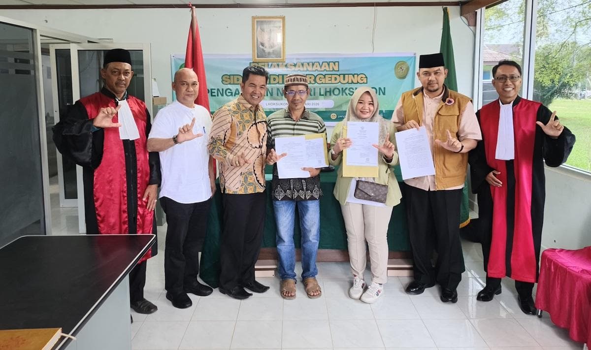 Sidang Luar Gedung PN Lhoksukon Bantu Warga Aceh Utara Pasca Banjir