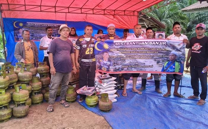 Jamaah Pengajian Malaysia Salurkan Bantuan Ramadhan ke Warga Aceh Pasca Banjir