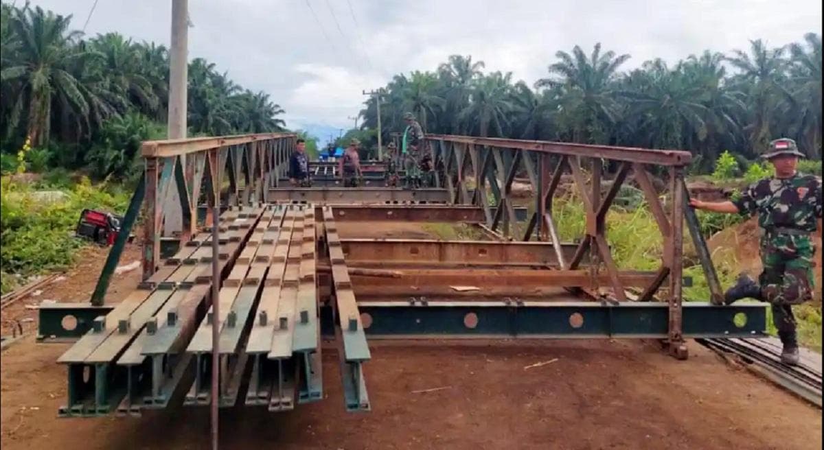 Jembatan Darurat Panton Nisam Rampung, Warga Aceh Utara Akses Lancar