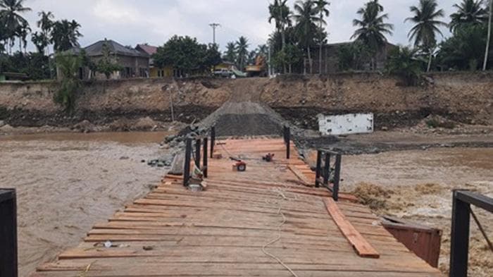 Jembatan Armco Gampong Salah Sirong Segera Dibangun Kembali Pasca Banjir