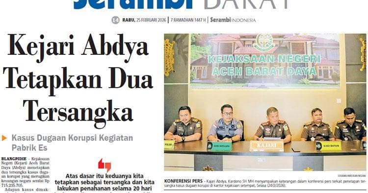 Dua Pejabat DKP Abdya Ditahan atas Korupsi Rp715 Juta Pabrik Es