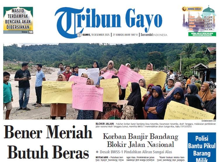 Korban Banjir Bandang Blokir Jalan Nasional, Desak BWSS-1 Pindahkan Aliran Sungai Alas