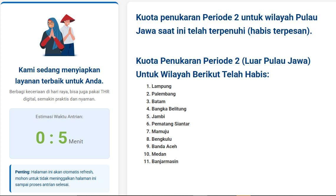 Kuota Penukaran Uang Baru di Banda Aceh Habis, Warga Buru Tips War Kuota