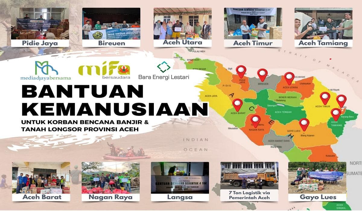 MDB Mifa–BEL Salurkan Bantuan Kemanusiaan Banjir ke Delapan Kabupaten di Aceh