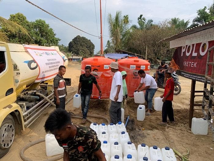 Warga Sekerak Aceh Tamiang Terima 7 Ribu Liter Air Bersih Pascabanjir