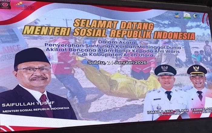 Mensos Salurkan Bantuan ke Korban Banjir Aceh Utara, 246 Warga Meninggal
