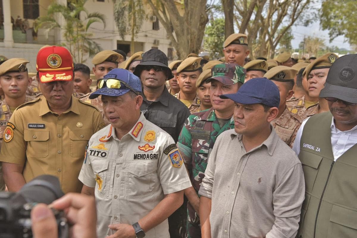 Wagub Aceh Dampingi Mendagri dalam Apel Pemulangan Satgas Bencana di Aceh Tamiang