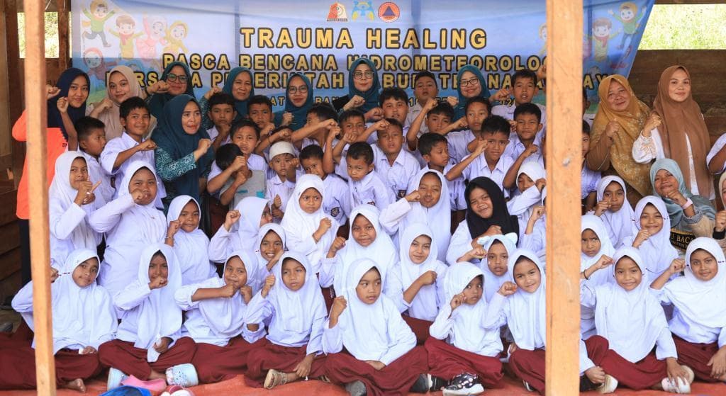 Anak Terdampak Bencana di Beutong Ateuh Dapat Trauma Healing dari TP-PKK Nagan