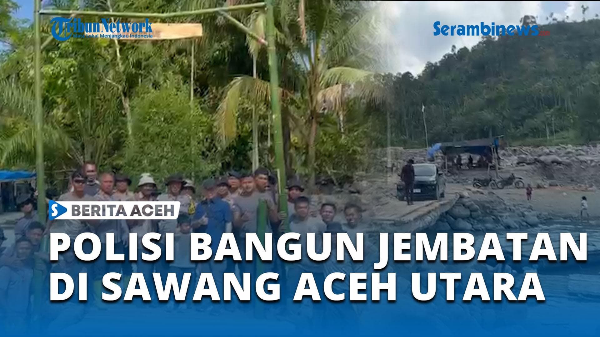 Polisi Bangun Dua Jembatan Bailey di Sawang Aceh Utara untuk Warga Terdampak Banjir