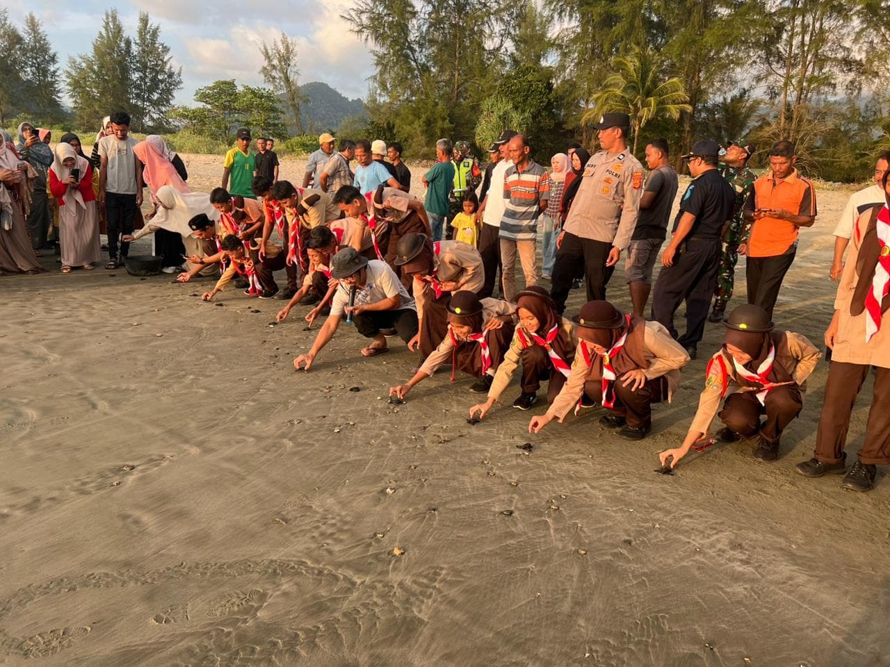 90 Tukik Penyu Dilepas di Pantai Blangmee, Aceh Besar: Komitmen Pelestarian Habitat