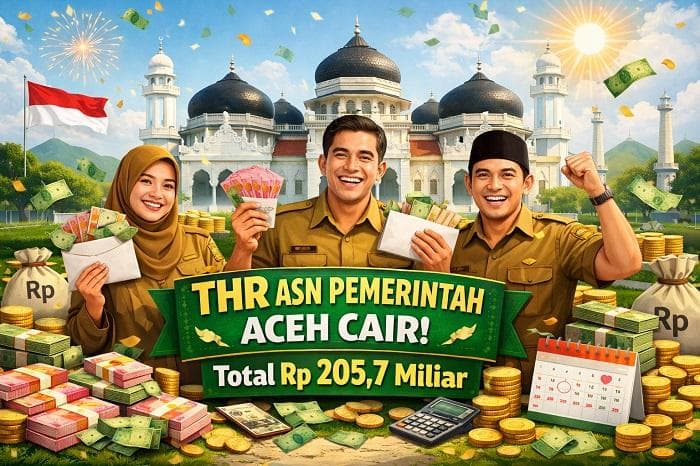 THR ASN Aceh Rp 205,7 Miliar Cair, 41 Ribu Penerima Manfaatkan