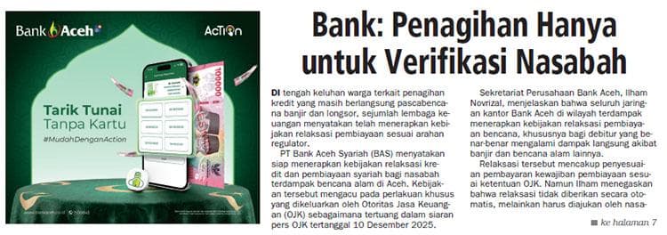 Bank Aceh dan BSI Beri Relaksasi Kredit untuk UMKM Terdampak Banjir