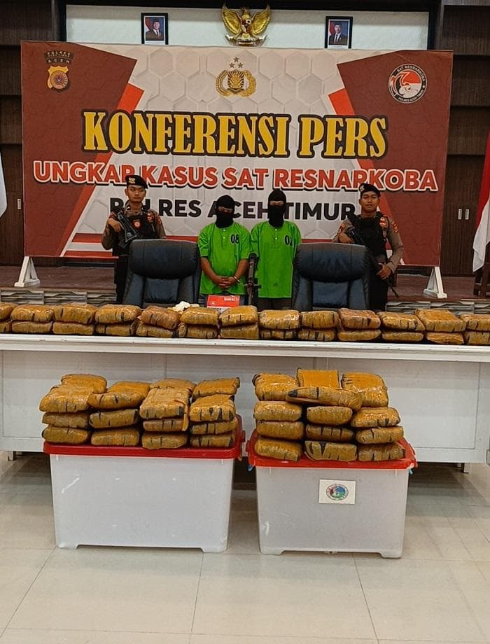 Narkotika di Aceh Timur Meningkat: 103 Kasus dan 76 Kilo Ganja Diamankan