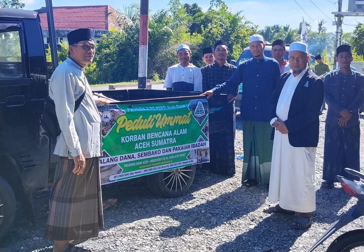 HUDA dan PERTI Aceh Barat Galang Donasi untuk Korban Banjir dan Longsor di Aceh