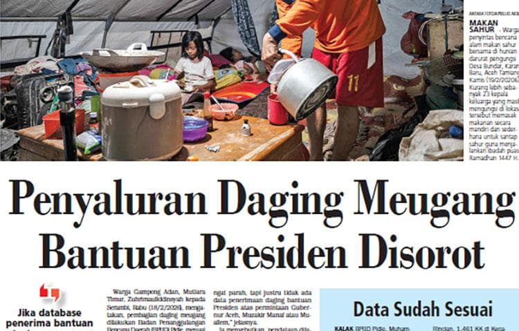 Bantuan Daging Meugang Presiden di Pidie Dikritik Warga: Data Korban Banjir Tidak Valid