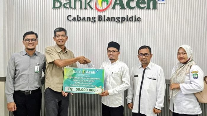 Bank Aceh Blangpidie Salurkan Zakat Rp 50 Juta untuk Warga Abdya