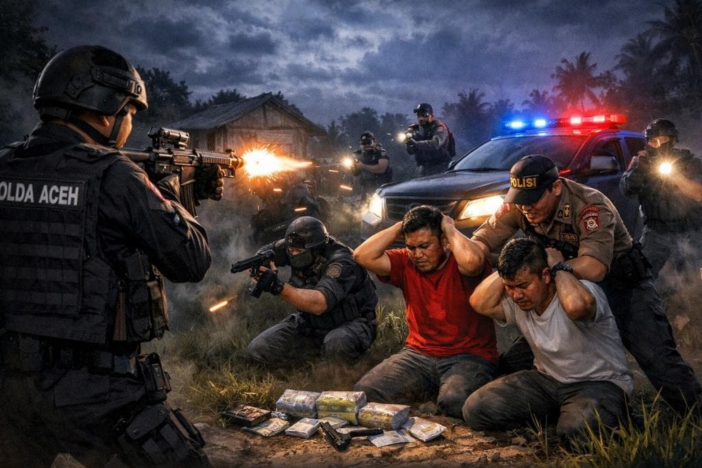 Pengedar Sabu Tembak Polisi di Bireuen, Polda Aceh Sita 51 Gram Sabu