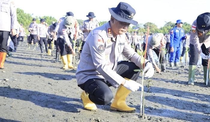 Polda Aceh Tanam 10.000 Mangrove di Alue Naga, Wujudkan Green Policing
