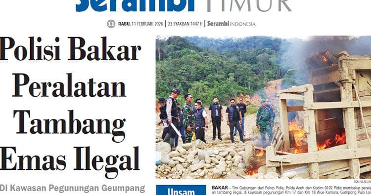 Polisi Bakar Alat Tambang Emas Ilegal di Geumpang, Pidie: Dampak Lingkungan dan Keamanan