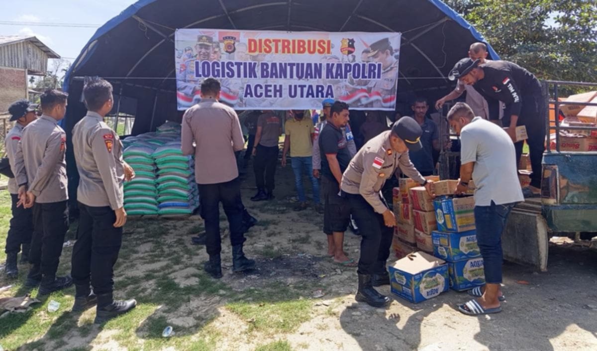 Polres Aceh Utara Salurkan Bantuan Kapolri untuk 18.464 Jiwa Korban Bencana