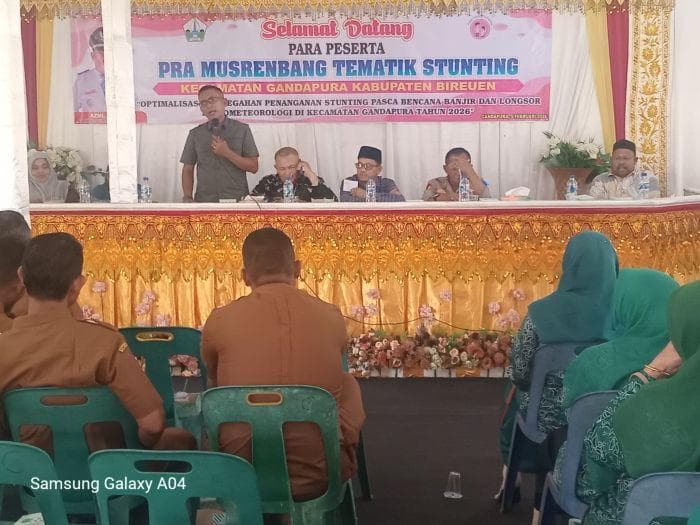 Camat Gandapura Gelar Pra-Musrenbang Tematik Stunting Pascabencana