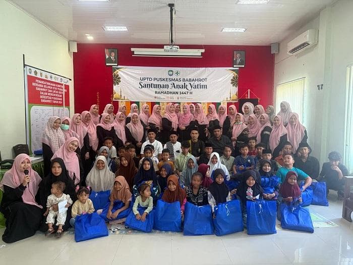 Puskesmas Babahrot Santuni 40 Anak Yatim Jelang Idul Fitri 1447 H
