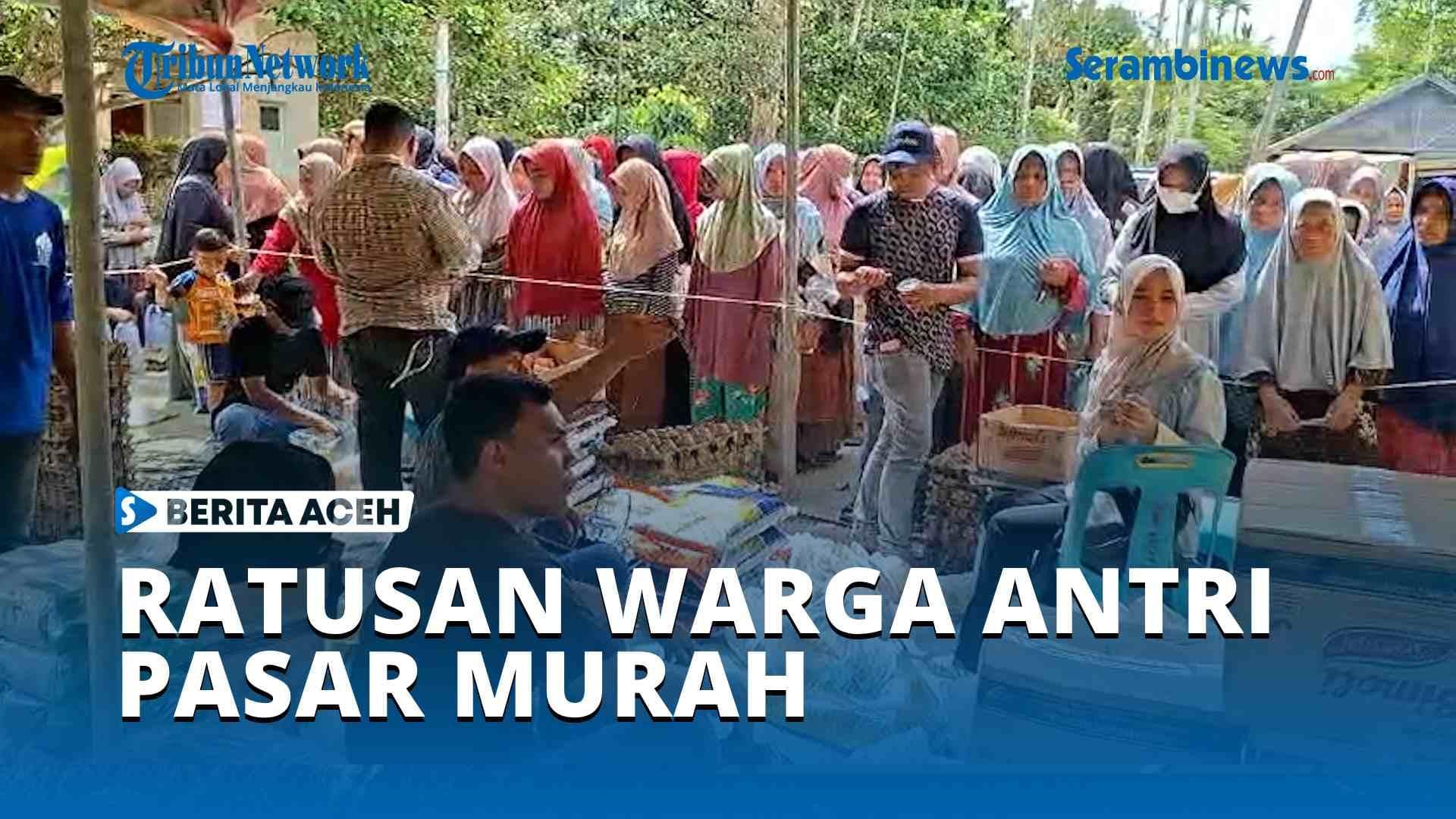 Ratusan Warga Bireuen Antri Pasar Murah, Minyak Goreng Laku Kencang