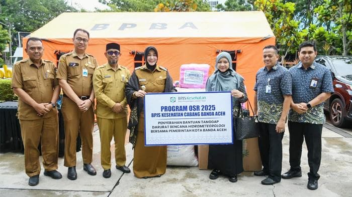 BPJS Kesehatan Serahkan Bantuan OSR ke Wilayah Bencana, Diterima Wali Kota Banda Aceh