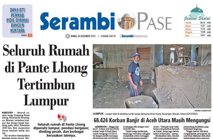 Seluruh Rumah di Pante Lhong Tertimbun Lumpur