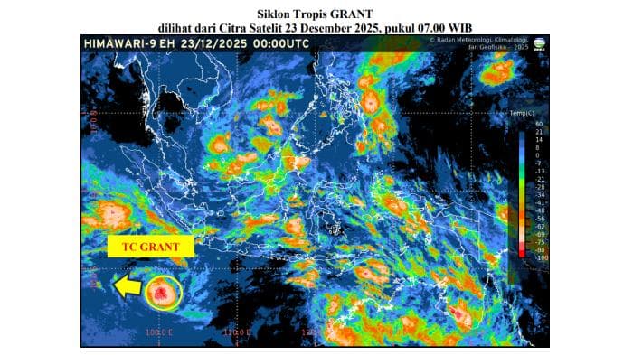 Siklon Tropis GRANT Terbentuk di Samudra Hindia, Waspadai Daerah Indonesia Ini Dalam 24 Jam ke Depan